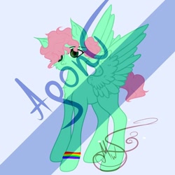 Size: 886x886 | Tagged: safe, artist:nel_liddell, imported from derpibooru, oc, oc only, pegasus, pony, pegasus oc, signature, solo, watermark, wings