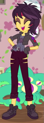 Size: 207x580 | Tagged: safe, imported from derpibooru, screencap, sunset shimmer, costume conundrum, costume conundrum: sunset shimmer, equestria girls, equestria girls series, spoiler:eqg series (season 2), converse, cropped, eyes closed, female, shoes, solo, vampire shimmer