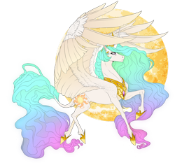 Size: 1600x1494 | Tagged: safe, artist:dementra369, imported from derpibooru, princess celestia, alicorn, pony, curly hair, female, glowing hair, jewelry, regalia, simple background, solo, sun, transparent background