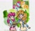 Size: 2453x2139 | Tagged: safe, artist:citi, imported from derpibooru, screencap, cup cake, pear butter, human, the perfect pear, blushing, cake, chiffon swirl, clothes, cutie mark, cutie mark accessory, cutie mark on clothes, faic, flower, flower in hair, food, heart, humanized, messy hair, messy mane, scene interpretation, screencap reference, younger