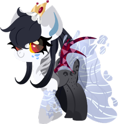 Size: 356x374 | Tagged: safe, artist:kryptidkitty, artist:mourningfog, imported from derpibooru, oc, oc only, bat pony, pony, lineless, simple background, solo, transparent background, waterfaller