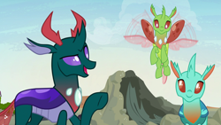 Size: 1920x1080 | Tagged: safe, imported from derpibooru, screencap, arista, cornicle, pharynx, changedling, changeling, to change a changeling, prince pharynx, raised hoof