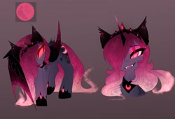 Size: 2788x1892 | Tagged: safe, artist:magnaluna, imported from derpibooru, princess luna, alicorn, pony, blood moon, blood moon luna, crown, fangs, female, jewelry, moon, open mouth, regalia, solo