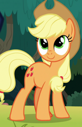 Size: 624x970 | Tagged: safe, edit, edited screencap, imported from derpibooru, screencap, applejack, earth pony, pony, non-compete clause, applejack's hat, cowboy hat, cropped, cute, female, hat, jackabetes, standing