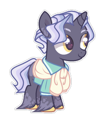 Size: 770x899 | Tagged: safe, artist:sweet-psycho-uwu, artist:x-dainichi-x, imported from derpibooru, oc, oc only, oc:obsidian gleam, pony, unicorn, base used, clothes, offspring, parent:jet set, parent:upper crust, parents:upperset, simple background, solo, transparent background