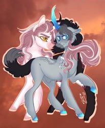 Size: 1920x2329 | Tagged: safe, artist:nightbootypaw, artist:nightingalewolfie, imported from derpibooru, oc, oc only, oc:alistair, oc:mortem, pony, unicorn, male, stallion