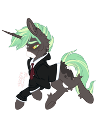 Size: 1920x2524 | Tagged: safe, artist:nightingalewolfie, imported from derpibooru, oc, oc only, oc:aaron limestone, pony, unicorn, clothes, male, simple background, solo, stallion, suit, transparent background