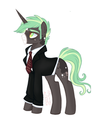 Size: 1920x2524 | Tagged: safe, artist:nightingalewolfie, imported from derpibooru, oc, oc only, oc:aaron limestone, pony, unicorn, clothes, male, simple background, solo, stallion, suit, transparent background