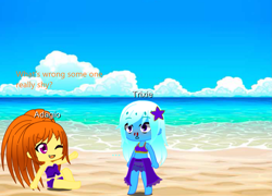 Size: 1255x906 | Tagged: safe, artist:rubyfan1234, imported from derpibooru, adagio dazzle, trixie, equestria girls, chibi, female, lesbian, shipping, triagio