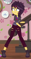 Size: 374x697 | Tagged: safe, imported from derpibooru, screencap, sunset shimmer, costume conundrum, costume conundrum: applejack, equestria girls, equestria girls series, spoiler:eqg series (season 2), converse, cropped, female, shoes, shrunken pupils, solo, vampire shimmer