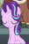 Size: 497x753 | Tagged: safe, imported from derpibooru, screencap, starlight glimmer, yona, pony, unicorn, yak, season 8, cropped, eyes closed, female, sitting, smiling, solo, theme song