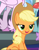 Size: 639x822 | Tagged: safe, imported from derpibooru, screencap, applejack, ocellus, silverstream, changedling, changeling, classical hippogriff, earth pony, hippogriff, pony, season 8, cropped, female, lidded eyes, open mouth, sitting, smiling, solo, theme song