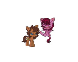 Size: 555x440 | Tagged: safe, artist:puppyz, imported from derpibooru, oc, earth pony, pegasus, pony, original art, pixel art, simple background, transparent background