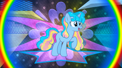 Size: 3840x2160 | Tagged: safe, artist:digimonlover101, artist:laszlvfx, artist:shootingstarsentry, edit, imported from derpibooru, oc, oc only, oc:dreamy drift, pony, unicorn, female, mare, solo, vector, wallpaper, wallpaper edit