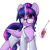 Size: 3000x3000 | Tagged: safe, artist:argodaemon, artist:skitsniga, artist:skitsroom, imported from derpibooru, sci-twi, twilight sparkle, alicorn, pony, alternate hairstyle, clothes, female, glasses, lab coat, magic, mare, remote, rocket science, rocket surgery, scitwilicorn, simple background, solo, telekinesis, twilight sparkle (alicorn), white background