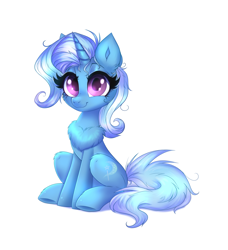 Size: 2184x2400 | Tagged: safe, artist:confetticakez, imported from derpibooru, trixie, pony, unicorn, cheek fluff, chest fluff, cute, diatrixes, ear fluff, female, high res, leg fluff, looking at you, mare, sitting, smiling, solo