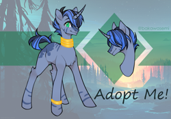 Size: 1297x902 | Tagged: safe, artist:inkynotebook, imported from derpibooru, oc, oc only, hybrid, pony, unicorn, zony, base used, bracelet, bust, horn, interspecies offspring, jewelry, magical lesbian spawn, neck rings, offspring, parent:princess luna, parent:zecora, parents:lunacora, unicorn oc