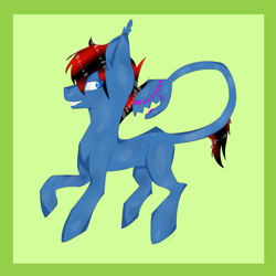 Size: 2449x2449 | Tagged: safe, artist:toptian, imported from derpibooru, oc, oc only, monster pony, pony, augmented tail, male, open mouth, solo, stallion