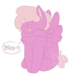 Size: 2400x2400 | Tagged: safe, artist:buttercupbella5182, imported from derpibooru, oc, oc only, pegasus, pony, :p, chest fluff, female, hair over eyes, mare, pegasus oc, signature, solo, tongue out, wings