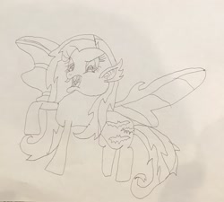 Size: 2171x1951 | Tagged: safe, artist:whistle blossom, imported from derpibooru, fluttershy, bat pony, pony, bat ponified, female, flutterbat, mare, monochrome, race swap, simple background, solo, traditional art, white background