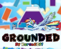 Size: 1280x1024 | Tagged: safe, artist:korencz11, imported from derpibooru, rainbow dash, soarin', pegasus, pony, fanfic:grounded, backwards cutie mark, fanfic, fanfic art, female, foal, male, parent:rainbow dash, parent:soarin', shipping, soarindash, straight