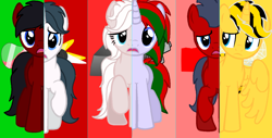 Size: 1374x700 | Tagged: safe, artist:lynnthenerdkitty, imported from derpibooru, alicorn, earth pony, pegasus, pony, unicorn, magical mystery cure, arcee, base, base used, bumblebee, bumblebee (transformers), cutie mark, ironhide, ponified, ratchet, sideswipe, transformers, what my cutie mark is telling me, wheeljack