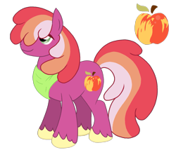 Size: 1399x1195 | Tagged: safe, artist:madlilon2051, imported from derpibooru, oc, oc only, oc:big honeycrisp, earth pony, pony, apple, bandana, base used, cutie mark, female, food, mare, offspring, parent:big macintosh, parent:cheerilee, parents:cheerimac, simple background, solo, transparent background