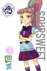 Size: 1480x2224 | Tagged: safe, artist:xjleiu, imported from derpibooru, sour sweet, equestria girls, friendship games, bishoujo, clothes, crossed arms, crystal prep academy uniform, female, freckles, school uniform, skirt, solo