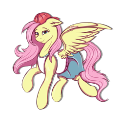 Size: 1898x1786 | Tagged: safe, artist:shamy-crist, imported from derpibooru, fluttershy, pony, 90s grunge fluttershy, cap, clothes, female, hat, shirt, simple background, solo, transparent background