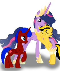 Size: 1280x1524 | Tagged: safe, artist:lynnthenerdkitty, imported from derpibooru, twilight sparkle, alicorn, pony, base, base used, bumblebee, bumblebee (transformers), crossover, optimus prime, ponified, reunion, simple background, transformers, transparent background, twilight sparkle (alicorn)