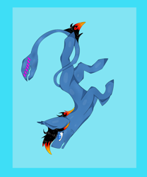 Size: 2236x2683 | Tagged: safe, artist:toptian, imported from derpibooru, oc, oc only, monster pony, pony, augmented tail, falling, male, solo, stallion