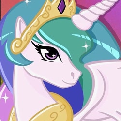 Size: 646x646 | Tagged: safe, alternate version, artist:kahelekreations, imported from derpibooru, princess celestia, alicorn, pony, bust, eyelashes, female, jewelry, mare, peytral, smiling, tiara