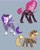 Size: 2199x2749 | Tagged: safe, artist:churoswdulc, imported from derpibooru, applejack, king sombra, pinkie pie, rarity, earth pony, pony, unicorn, alternate hairstyle, alternate timeline, apinkalypse pie, applecalypsejack, colored, crystal empire, crystal war timeline, female, military, outfit, pinkamena diane pie, rarity the riveter, simple background