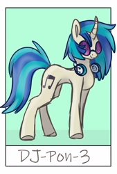 Size: 693x1024 | Tagged: safe, alternate version, artist:fraylinn, imported from derpibooru, dj pon-3, vinyl scratch, pony, unicorn, female, headphones, mare, smiling, solo, sunglasses