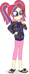 Size: 3068x7748 | Tagged: safe, artist:punzil504, imported from derpibooru, moondancer, equestria girls, absurd resolution, backpack, clothes, clothes swap, equestria girls-ified, feet, female, glasses, grin, leggings, pants, pigtails, sandals, simple background, smiling, solo, transparent background, vector