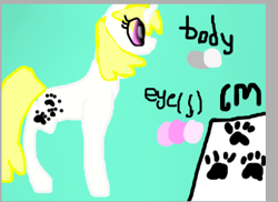 Size: 337x246 | Tagged: safe, artist:pawstheartest, imported from derpibooru, oc, oc only, pony, unicorn, horn, paw prints, reference sheet, solo, unicorn oc