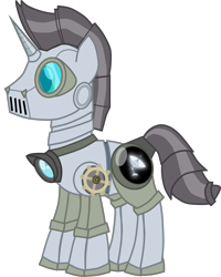 Size: 1834x2290 | Tagged: safe, artist:shadymeadow, imported from derpibooru, oc, oc only, oc:cyber hack, pony, robot, robot pony, unicorn, male, simple background, solo, stallion, transparent background