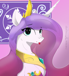 Size: 1542x1702 | Tagged: safe, artist:therealf1rebird, imported from derpibooru, princess flurry heart, alicorn, pony, clothes, crystal empire, cute, female, flag, horn, looking at you, socks, solo, tongue out