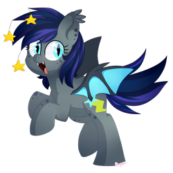 Size: 2449x2449 | Tagged: safe, artist:regkitty, imported from derpibooru, oc, oc only, bat pony, pony, female, simple background, solo, transparent background