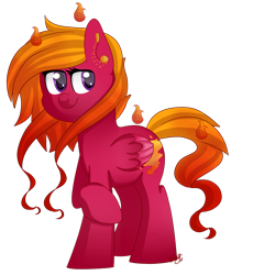 Size: 2350x2552 | Tagged: safe, artist:regkitty, imported from derpibooru, earth pony, pony, ponyta, commission, female, fire, simple background, solo, transparent background