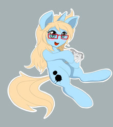 Size: 1132x1280 | Tagged: safe, artist:skatalapu, imported from derpibooru, oc, oc only, pony, unicorn, controller, female, glasses, open mouth, simple background, solo, video game