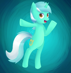 Size: 721x746 | Tagged: safe, artist:victoriahwinter, imported from derpibooru, lyra heartstrings, pony, unicorn, abstract background, bipedal, female, mare, solo