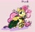 Size: 2048x1900 | Tagged: safe, artist:cosmicrewinds, imported from derpibooru, fluttershy, pegasus, pony, clothes, cute, dress, druid, dungeons and dragons, eyeshadow, fantasy class, female, flower, flower in hair, flutterdruid, glow, glowing, looking at you, magic, makeup, mare, mouth hold, ogres and oubliettes, pink background, plant, raised hoof, shyabetes, simple background, smiling, solo, vine, wand