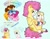 Size: 1024x805 | Tagged: safe, artist:loryska, imported from derpibooru, cheese sandwich, li'l cheese, party favor, pinkie pie, oc, oc:linzer torte, classical unicorn, earth pony, pony, unicorn, the last problem, baby, baby pony, bisexual, brothers, chest fluff, cloven hooves, colored hooves, colt, ear fluff, female, gay, green background, leonine tail, male, mare, ot3, party trio, partycheesepie, polyamory, shipping, siblings, simple background, speech bubble, stallion, story included, straight, unshorn fetlocks