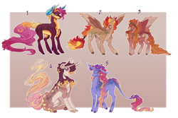 Size: 1280x854 | Tagged: safe, artist:yuyusunshine, imported from derpibooru, oc, oc only, unnamed oc, changepony, hybrid, pegasus, pony, unicorn, blank flank, coat markings, female, headband, horns, interspecies offspring, leonine tail, magical lesbian spawn, male, mare, offspring, parent:applejack, parent:big macintosh, parent:discord, parent:fluttershy, parent:pinkie pie, parent:princess celestia, parent:rainbow dash, parent:thorax, parent:twilight sparkle, parents:appledash, parents:dislestia, parents:fluttermac, parents:thoralestia, parents:twinkie, stallion, watermark