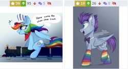 Size: 473x257 | Tagged: safe, artist:fantom, artist:taneysha, imported from derpibooru, rainbow dash, oc, oc:gaysi, pegasus, pony, derpibooru, bandana, clothes, conductor, conductor hat, cute, dashabetes, ear fluff, female, hat, juxtaposition, juxtaposition win, male, mare, meme, meta, pegasus oc, profile, rainbow socks, riding, sitting, socks, solo, striped socks, toy train, train, wings