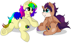 Size: 7700x4700 | Tagged: safe, artist:rainbowtashie, imported from derpibooru, flash sentry, trouble shoes, oc, oc:fast hooves, oc:rainbow tashie, clydesdale, earth pony, pegasus, pony, butt, commissioner:bigonionbean, cutie mark, extra thicc, female, flank, fusion, fusion:fast hooves, fusion:flash sentry, fusion:trouble shoes, lying down, male, mare, plot, simple background, stallion, the ass was fat, thicc ass, transparent background, writer:bigonionbean