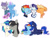 Size: 6000x4500 | Tagged: safe, artist:chub-wub, imported from derpibooru, applejack, boulder (pet), dj pon-3, maud pie, octavia melody, princess luna, rainbow dash, rarity, trixie, vinyl scratch, alicorn, earth pony, pegasus, pony, unicorn, alternate hairstyle, appledash, beard, belt, blushing, boop, boulder (g4), cheek kiss, clothes, coat, collar, dress, eyes closed, eyeshadow, facial hair, female, freckles, glowing horn, half r63 shipping, horn, jacket, kiss on the cheek, kiss sandwich, kissing, leash, lesbian, levitation, lunablitz, lunadash, magic, makeup, male, mare, mauxie, noseboop, nuzzling, older, older applejack, older rainbow dash, older rarity, polyamory, rainbow blitz, raised hoof, raised leg, raridash, rarijack, rarijackdash, rule 63, scratchtavia, shipping, simple background, stallion, straight, telekinesis, trans boy, trans male, transgender, white background