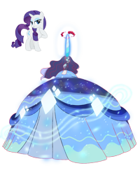 Size: 1280x1600 | Tagged: safe, artist:bearmation, artist:blingcity, imported from derpibooru, rarity, pony, unicorn, clothes, crossover, dress, dynamax, female, gigantamax, glowing eyes, glowing mane, horn, long horn, macro, pokemon sword and shield, pokémon, simple background, solo, transparent background