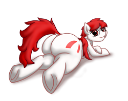 Size: 4036x3196 | Tagged: safe, artist:khaki-cap, edit, imported from derpibooru, oc, oc only, oc:dani, earth pony, pony, butt, commission, commissioner:danidevillainy, cutie mark, digital art, dock, dummy thicc, earth pony oc, female, gigant, large butt, looking at you, looking back, looking back at you, lying down, plot, presenting, rear view, shadows, simple background, solo, tail, the ass was fat, thicc ass, transparent background